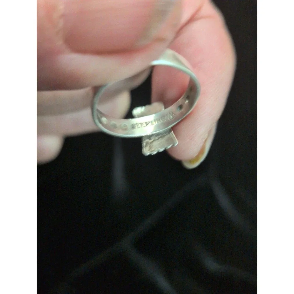 Antique Clark & Coombs Camp Fire Girls Sterling Silver Ring Size XS, No Adjust